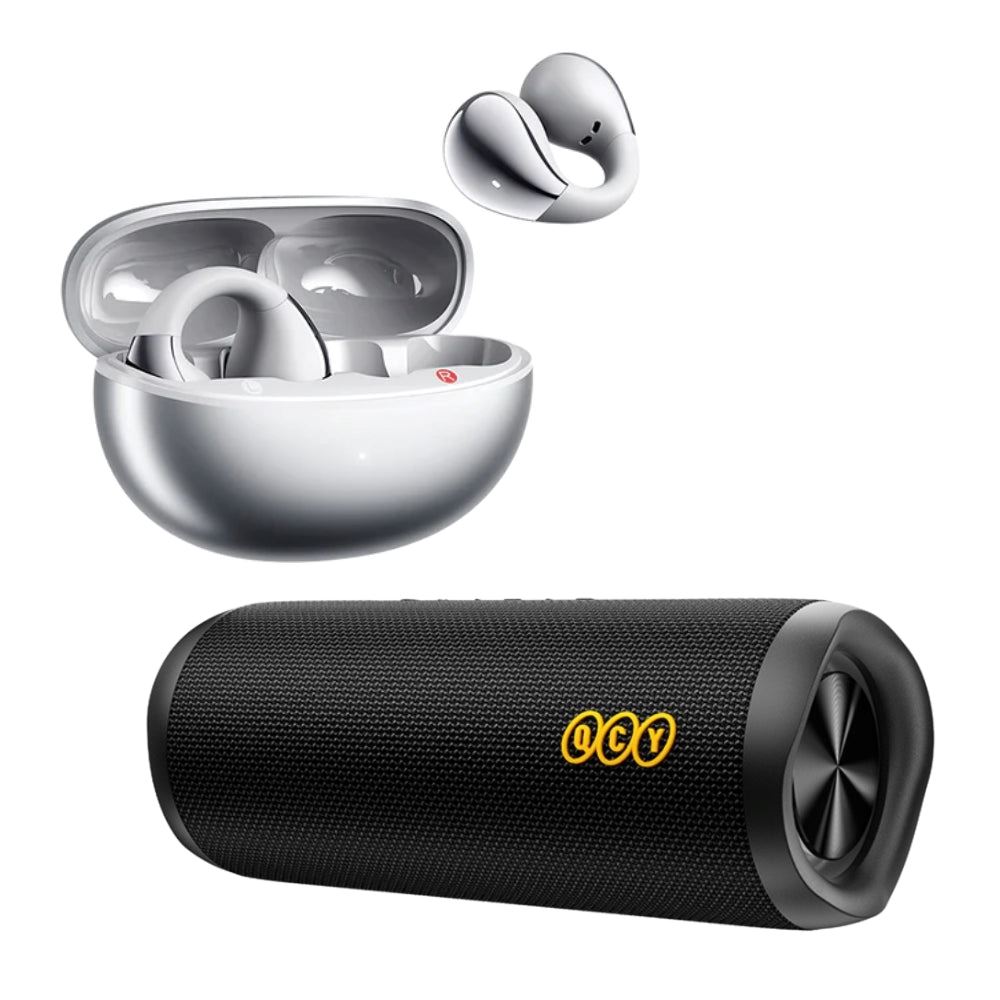 Combo QCY Audífonos Inalámbricos Crossky C30S Plateado  + QCY Speaker SP7